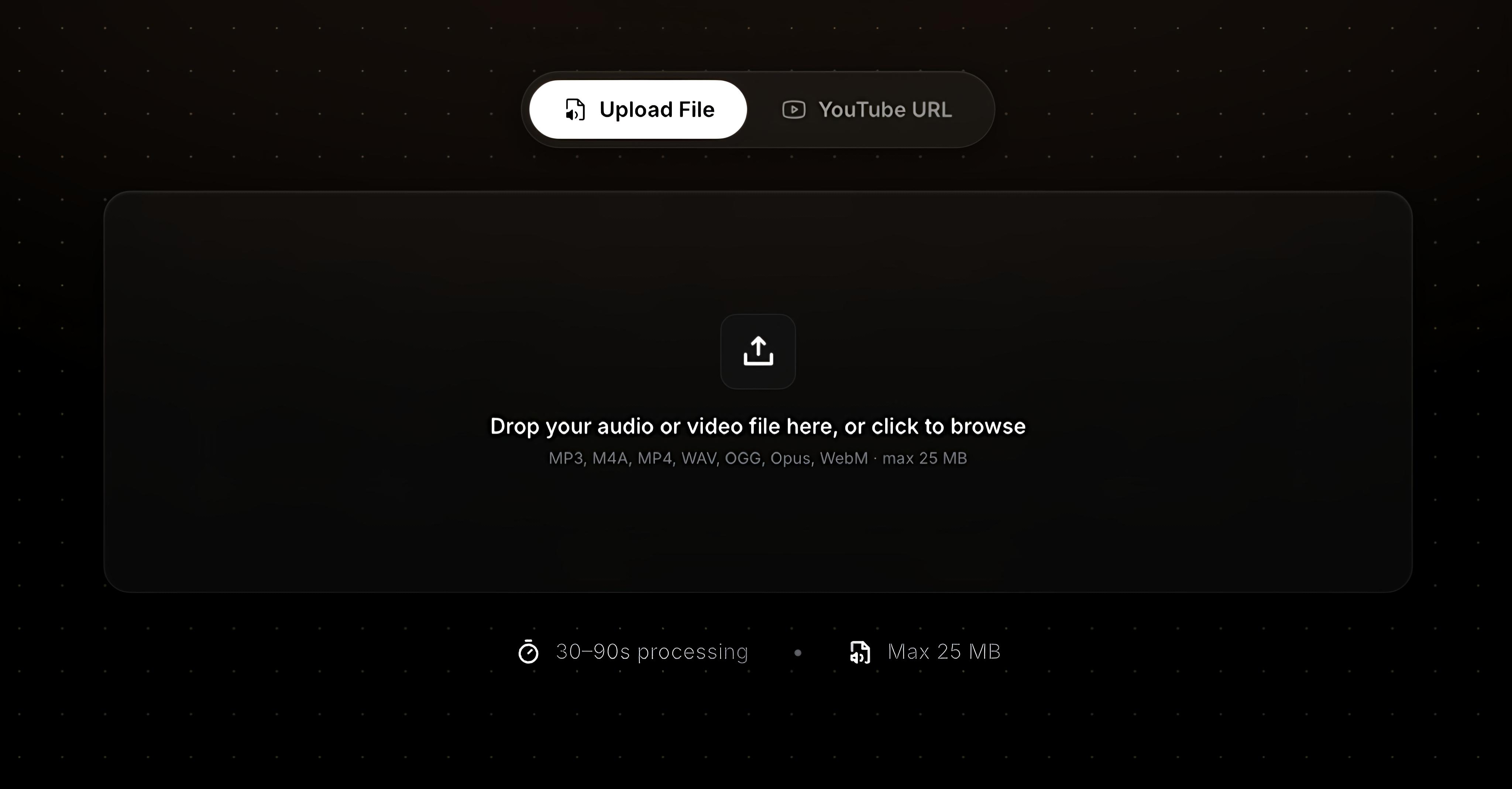 Upload your raw audio